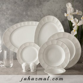 تصویر سرویس غذاخوری چینی زرین ایران مدل دلسا ۲۹ پارچه مناسب ۶ نفر 