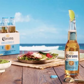 تصویر ماءالشعیر کرونا معرفی جدید Corona Cero یک ماءالشعیر بدون الکل شل 4عددی Corona beer, the new introduction of Corona Cero, a 4-count alcohol-free beer