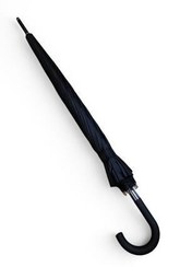 تصویر چتر مردانه مشکی رنگ پروتکل عصا دسته پلاستیکی چتر 105 سانتی متر قطر 16 سیم بسته 95 سانتی متر 