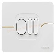 تصویر کلید کولر ویرا مدل T2 سفید Veera Switch And Sockets T2 White