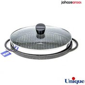 تصویر تابه گریل چدن بیضی کد 6011 یونیک large rectangular cast iron grill pan 6013 unique