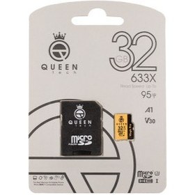 تصویر کارت حافظه Micro SD HC کوئین تک ظرفیت 32 گیگابایت به همراه آداپتور SD 