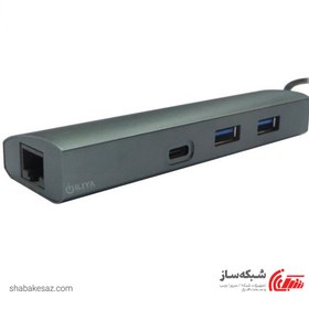 تصویر مبدل Type C به شبکه فرانت Faranet UCE200 هاب USB 3.0 