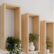 تصویر شلف دیواری چوبی پک ۳تایی Wooden wall shelf, pack of 3
