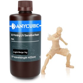 تصویر رزین پرینتر سه بعدی آنیکیوبیک مدل ANYCUBIC Basic UV حجم 1 لیتر - کرم روشن 