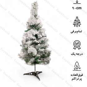 تصویر درخت کریسمس برف سنگین ترکیبی مدل ایتالیایی 90 سانتی Thai Mixed Heavy Snow Christmas Tree 90 cm