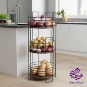 تصویر جاپیازی گرد 3ط مشکی شقایق کاوه 574 