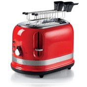 تصویر توستر دو اسلاید آریته رنگ قرمز سری مدرنا ٠١۴٩/٠٠ ARIETE RED TOASTER MODERNA RANGE 0149/00