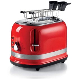 تصویر توستر دو اسلاید آریته رنگ قرمز سری مدرنا ٠١۴٩/٠٠ ARIETE RED TOASTER MODERNA RANGE 0149/00