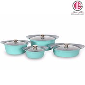 تصویر سرویس پخت و پز 8 پارچه کاج تفلون مدل ساینا Kaj Teflon Cookware Set_8 PCS