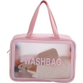 تصویر واش بگ مدل شفاف متفرقه سیاه Transparent Model Wash Bag