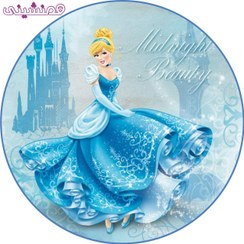 تصویر بنر زیبای دایره ای جشن و تولد تم سیندرلا پرنسسهای دیزنی 