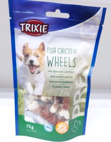 تصویر تشویقی سگ تریکسی با طعم مرغ و ماهی Trixie Fish Chicken Wheels