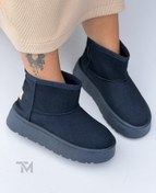 تصویر نیم بوت آگ مدل افتر زنانه و دخترانه بوت خزدار پشمی کرم مشکی سرمه ای قهوه ای - قهوه ای / 40 