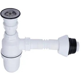 تصویر سیفون روشویی وظرفشویی مدل تک لگن 