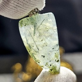 تصویر آویز گردنبند سنگ طبیعی پرهنیت رتایل دار معدنی کد 36625 