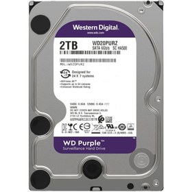 تصویر هارد دیسک اینترنال وسترن دیجیتال سری بنفش مدل Purple ظرفیت 2 ترابایت استوک Western Digital Purple Internal Hard Disk 2TB Stock