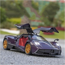 تصویر اسباب بازی ماشین فلزی پاگانی هوایرا بنفش مقیاس 1:24 Pagani Huayra_اسباب بازی 