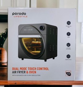 تصویر فر سرخ کن 14.5 لیتری دو حالته با کنترل لمسی با گردش هوای پیشرفته Porodo 14.5L Air Fryer & Oven With Touch Control!