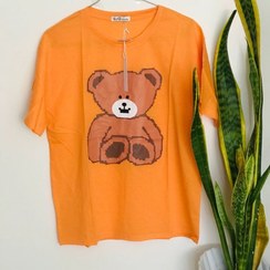 تصویر تیشرت دخترونه و زنانه خرسی فری سایز تا 42میخوره رنگ بندی داخل عکس 