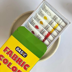 تصویر رنگ پارچه بیسیک 12 رنگ تیوپی 12 میل