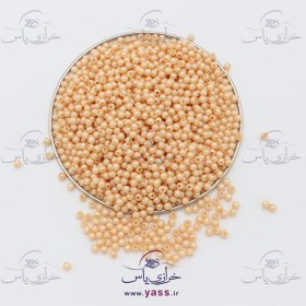 تصویر مروارید پلاستیکی سایز 4 کرم تیره (50 گرمی) 