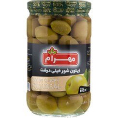 تصویر زیتون شور خیلی درشت مهرام 690 گرم 