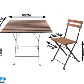 تصویر ست میز و صندلی ناهارخوری چهار نفره مربع 
