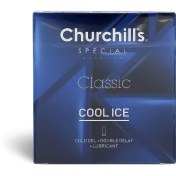 تصویر کاندوم کلاسیک چرچیلز مدل COOL ICE بسته 3 عددی 