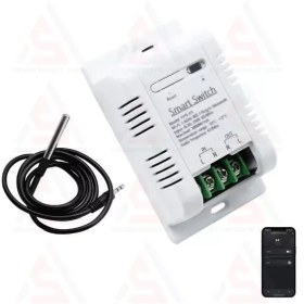 تصویر ترموستات و سوئیچ هوشمند با قابلیت تنظیم دما Smart thermostat and switch with temperature adjustment capability