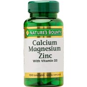 تصویر قرص کلسیم منیزیم زینک Nature’s Bounty – بسته ۱۰۰ عددی Natures Bounty Calcium Magnesium Zinc 100 Tablet