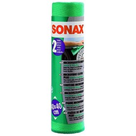 تصویر دستمال مایکروفایبر دوعددی نانو پلاس داخل خودرو سوناکس مدل Sonax Microfiber Cloth Plus Interior Sonax Microfiber Cloth Plus Interior