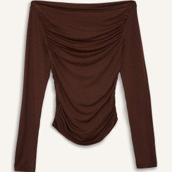 تصویر بلوز زنانه قهوه ای دفکتو 