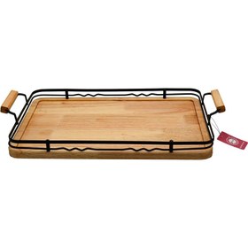 تصویر سینی پذیرایی بی.وی.کی مدل VK401942 طرح کاریزما مشکی 