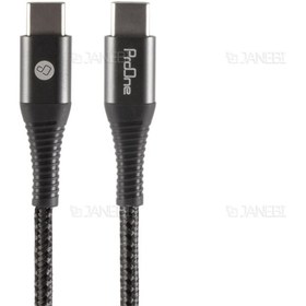 تصویر کابل شارژ سریع و انتقال داده تایپ سی به تایپ سی پرووان ProOne M12 Type-C to Type-C Cable 1M 