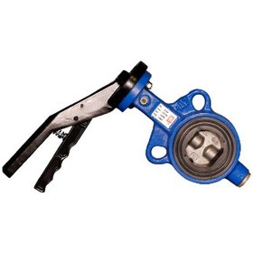 تصویر شیر پروانه ای اهرمی 2 اینچ PN16 دیسک استیل میراب WAFER BUTTERFLY VALVE 2" PN16 GGG40 MIRAB