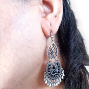 تصویر گوشواره آویزی استیل سیاه‌قلم 