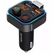 تصویر شارژر فندکی پرودو مدل Porodo Smart car charger FM Transmitter With 24W PD Port PD-FM42WBB-BK 