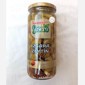 تصویر زیتون کبابی با ادویه جات سوسرو شیشه 500گرم 