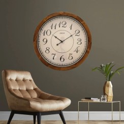 تصویر ساعت دیواری فریم چوبی ژیوار مدل ZH-601 wall clock wooden frame code ZH-601