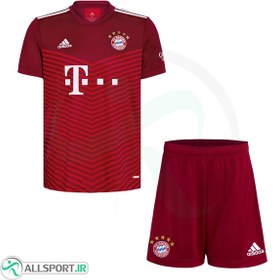 تصویر پیراهن شورت بچه گانه اول بایرمونیخ Bayern Munich 2021-22 Home shirt & short Soccer Jersey 
