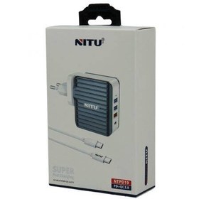 تصویر شارژر دیواری فست شارژ Nitu NTPD19 4Port 4.5A QC3.0 PD 39W + کابل تایپ سی و تبدیل EU 