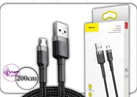 تصویر کابل تبدیل USB به Micro باسئوس مدل CAMKLF-CG1 Cafule طول 2 متر Baseus USB to Micro converter cable, model CATMLF-CG1 Cafule, length 2 meters