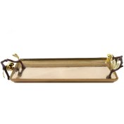 تصویر سینی پذیرایی ریتون مدل آنیکا فلزی مستطیل کوچک 