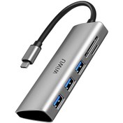 تصویر هاب USB-C ویوو 5 پورت مدل Alpha 532ST WiWU 5 in 1 Type-C Hub Alpha 532ST