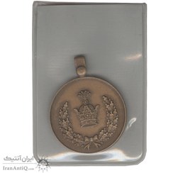 تصویر مدال برنز خدمت (دو رو تاج) - ضرب SPORRONG - با کاور فابریک - UNC - رضا شاه "iran Service medal Multiplication SPORRONG - Reza Shah"