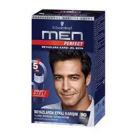 تصویر کیت رنگ موی مردانه من پرفکت Men Perfect شماره 90 رنگ مشکی طبیعی SCHWARZKOPF MEN PERFECT 90 BLACK