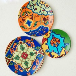 تصویر دیوارکوب سفالی طرح فرش 