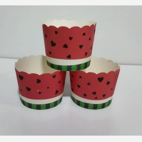 تصویر کاپ کیک یلدا هندوانه قلبی پک 10 تایی11 