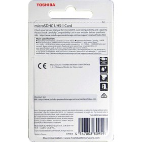 تصویر کارت حافظه 32 گیگابایت توشیبا مدل M203 MicroSDHC کلاس 10 استاندارد UHS-I سرعت 100MBps 